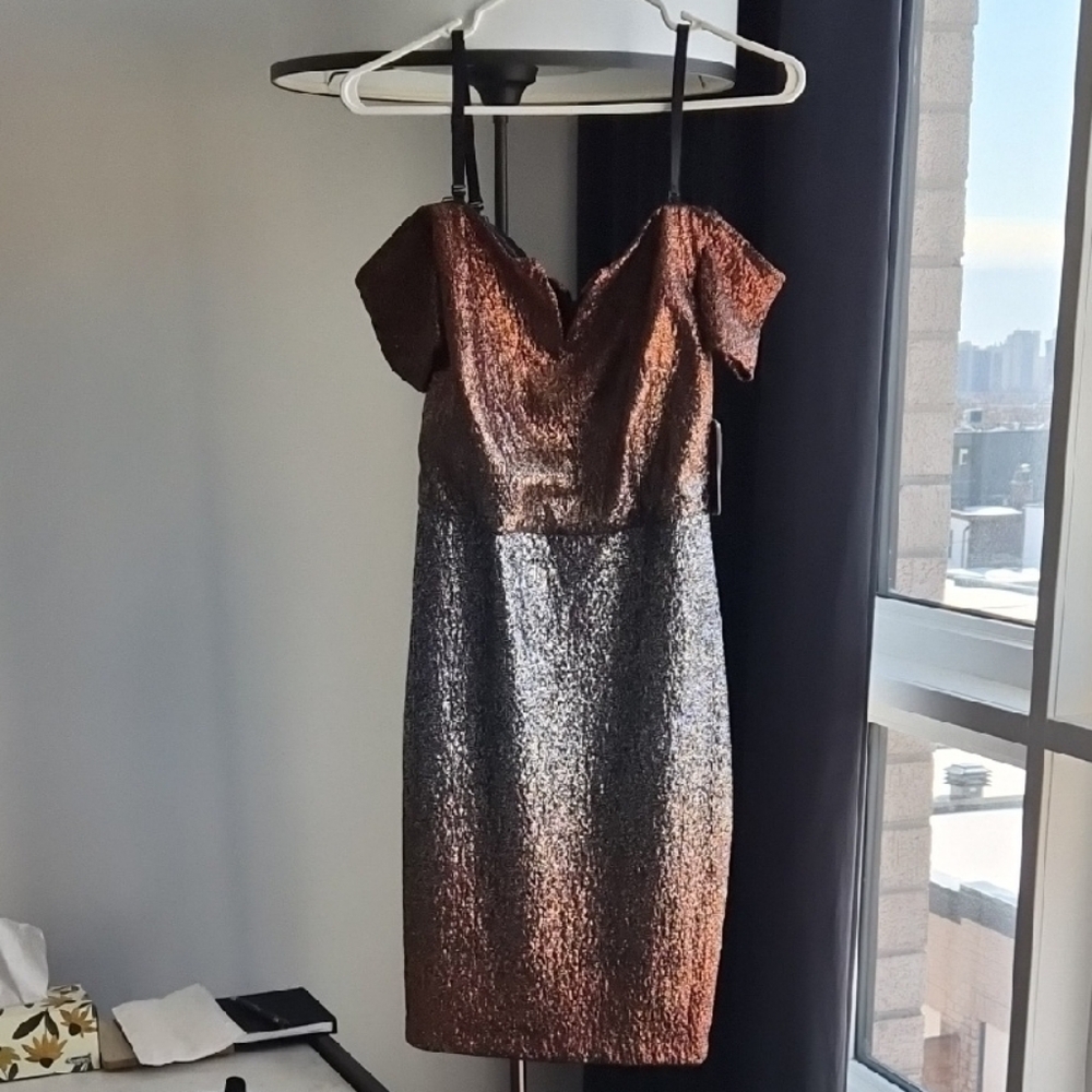 Guess Copper and Silver Mini Dress